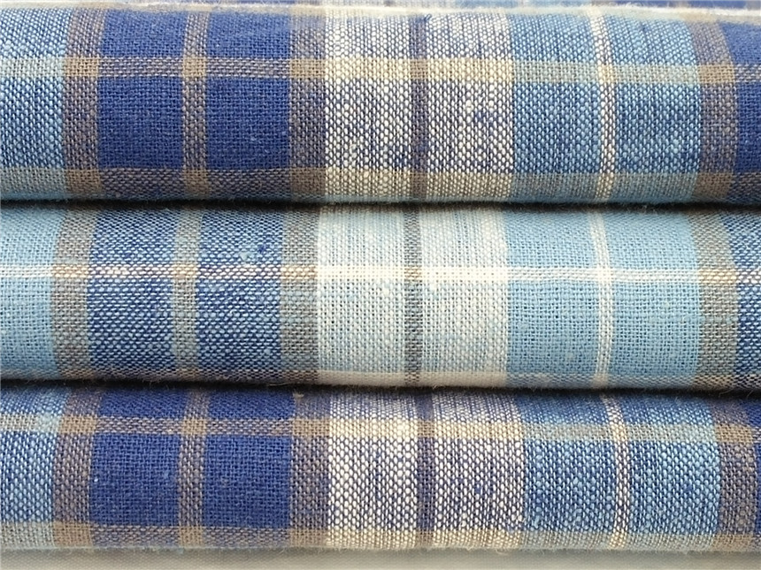 麻棉格子布生產廠家,新款面料